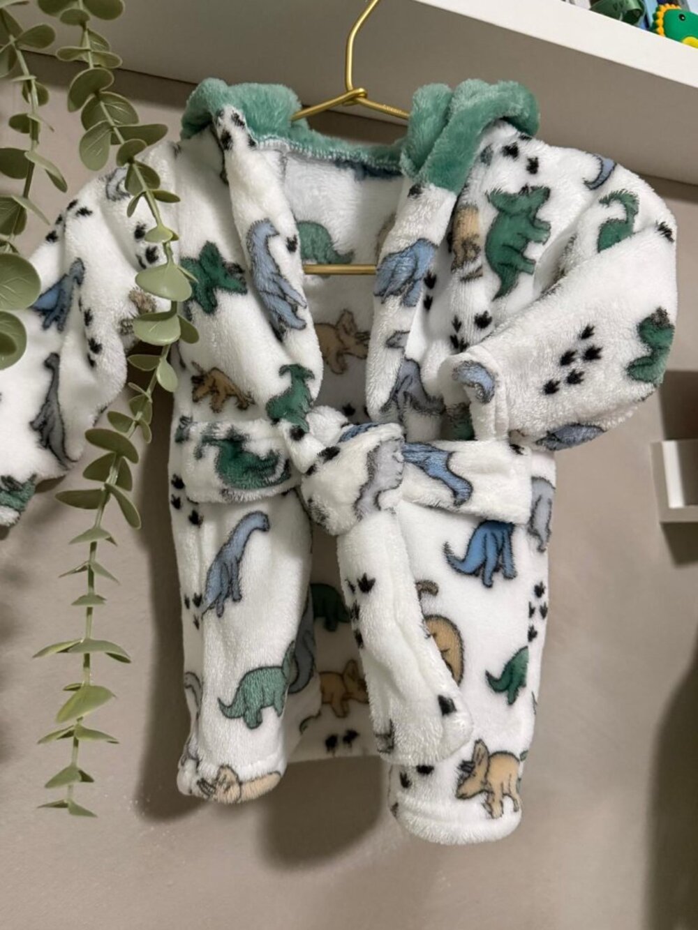 Baby Dinosaur Plush Robe 0-6m